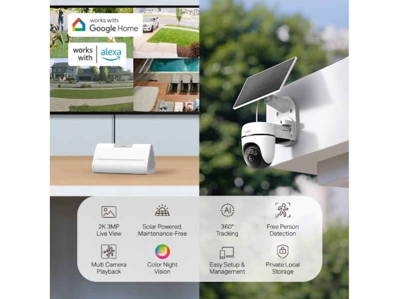 TP-Link Tapo HB112 Solar Cam 2K Pan/Tilt (2-Cam Kit) Overvågningskameraer