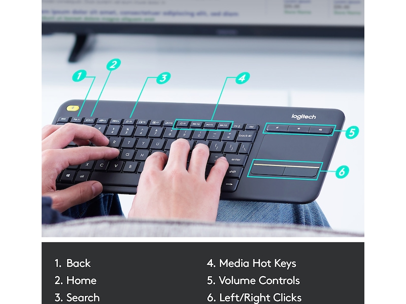 Logitech K400 Plus (Dark Grey) Keyboards