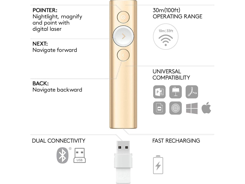 Logitech Spotlight Presentation Gold Presenter