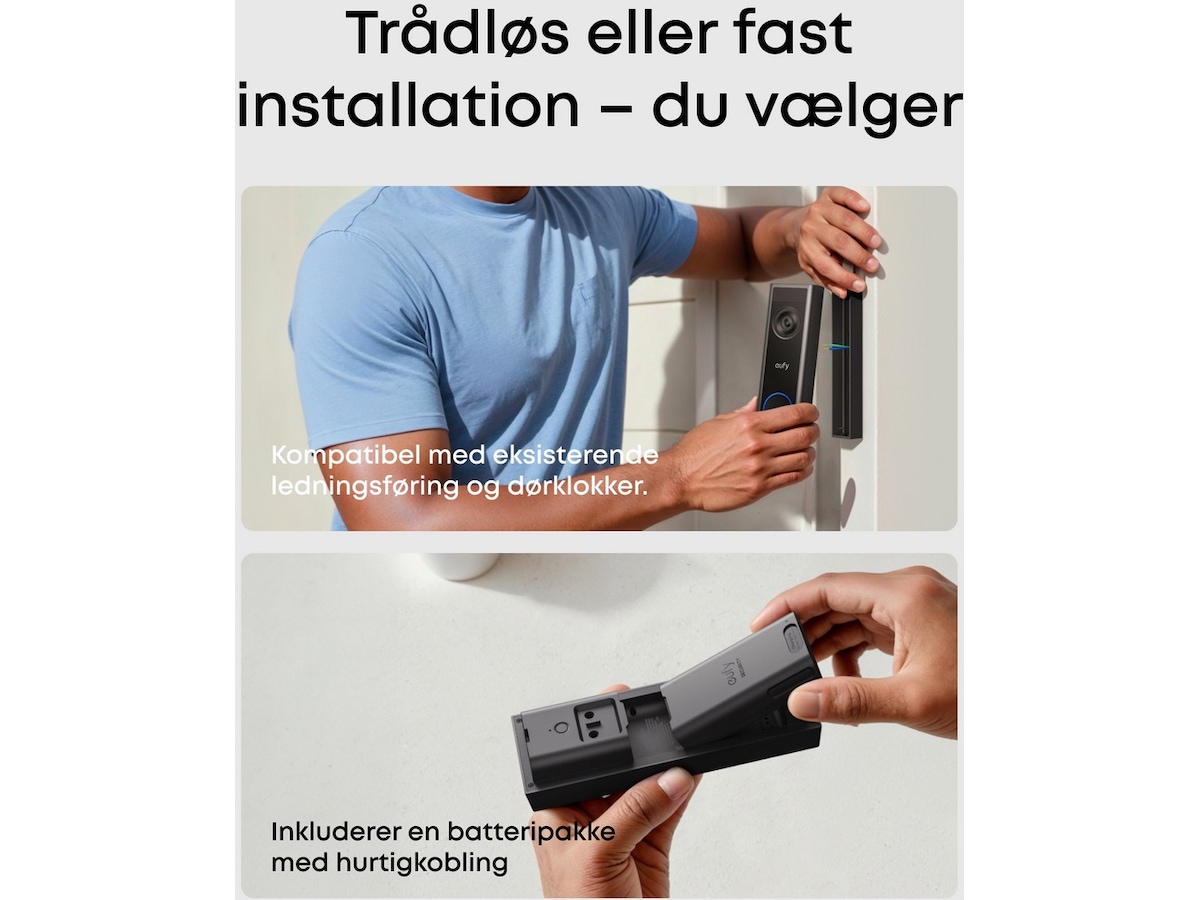 Eufy Video Doorbell C31 videodørklokke (sort) Dørklokker