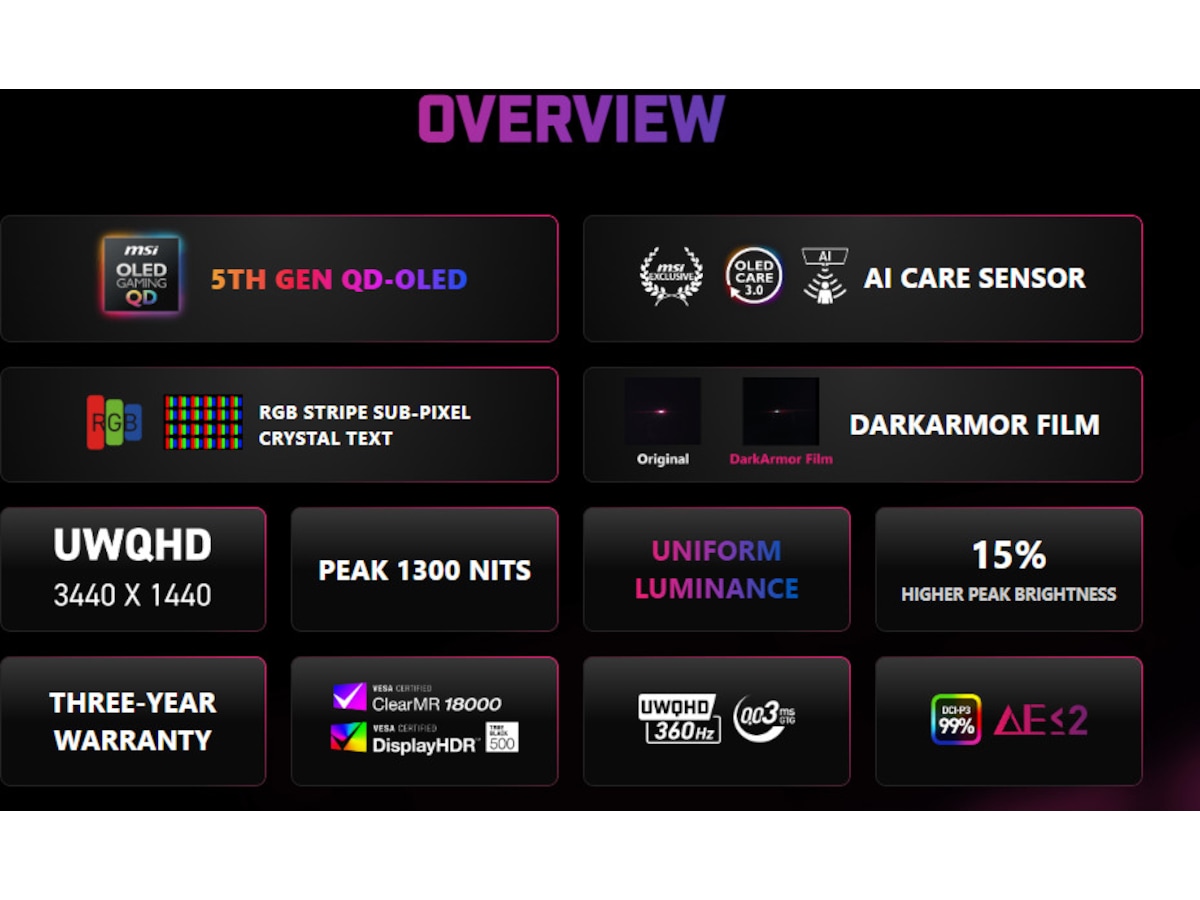 MSI 34" curved gamingskærm MPG 341CQR X36 Skærme