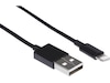 USB A 2.0 male to Lightning male kabel sort 2m USB-kabler