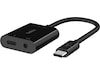 Belkin Rockstar Audio+Charge USB-C Adapter (sort) Mobilopladere