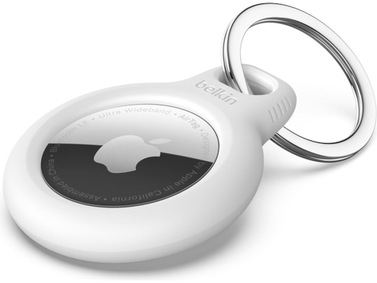 Belkin holder til AirTag, med nøglering - hvid Bluetooth tracker & GPS