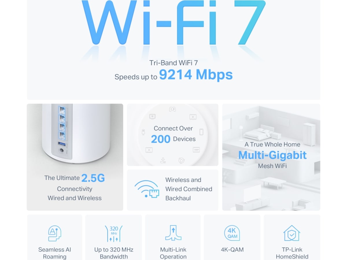 TP-Link Deco BE65 Wi-Fi 7 Mesh 3-pack Routere