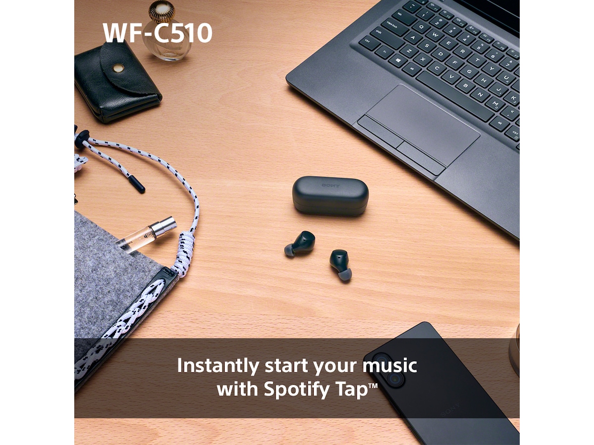 Sony WF-C510 Trådløse høretelefoner, Earbuds med mikrofon (sort) In-ear høretelefoner