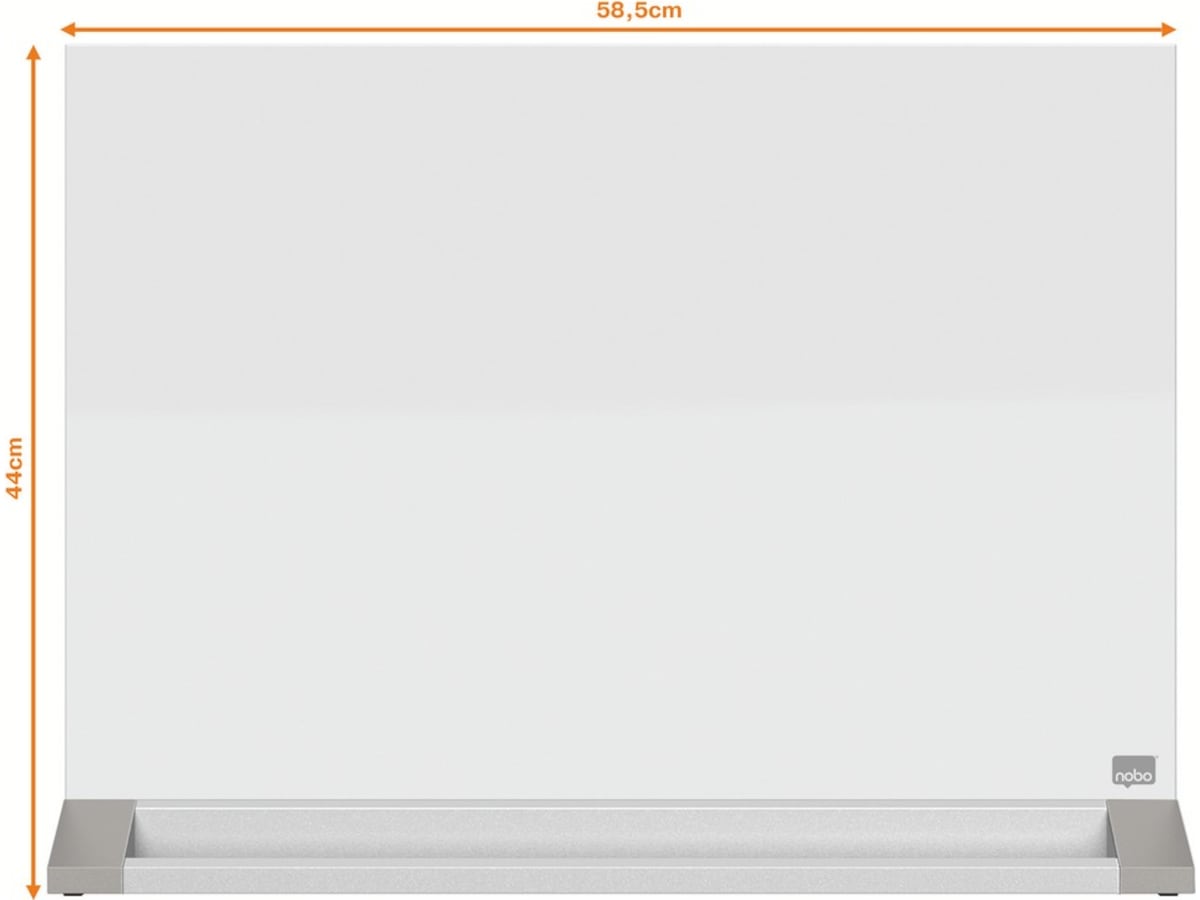 Nobo dobbeltsidet skrivebordtavle i glas - 60x45 cm Arbejdssted – tilbehør