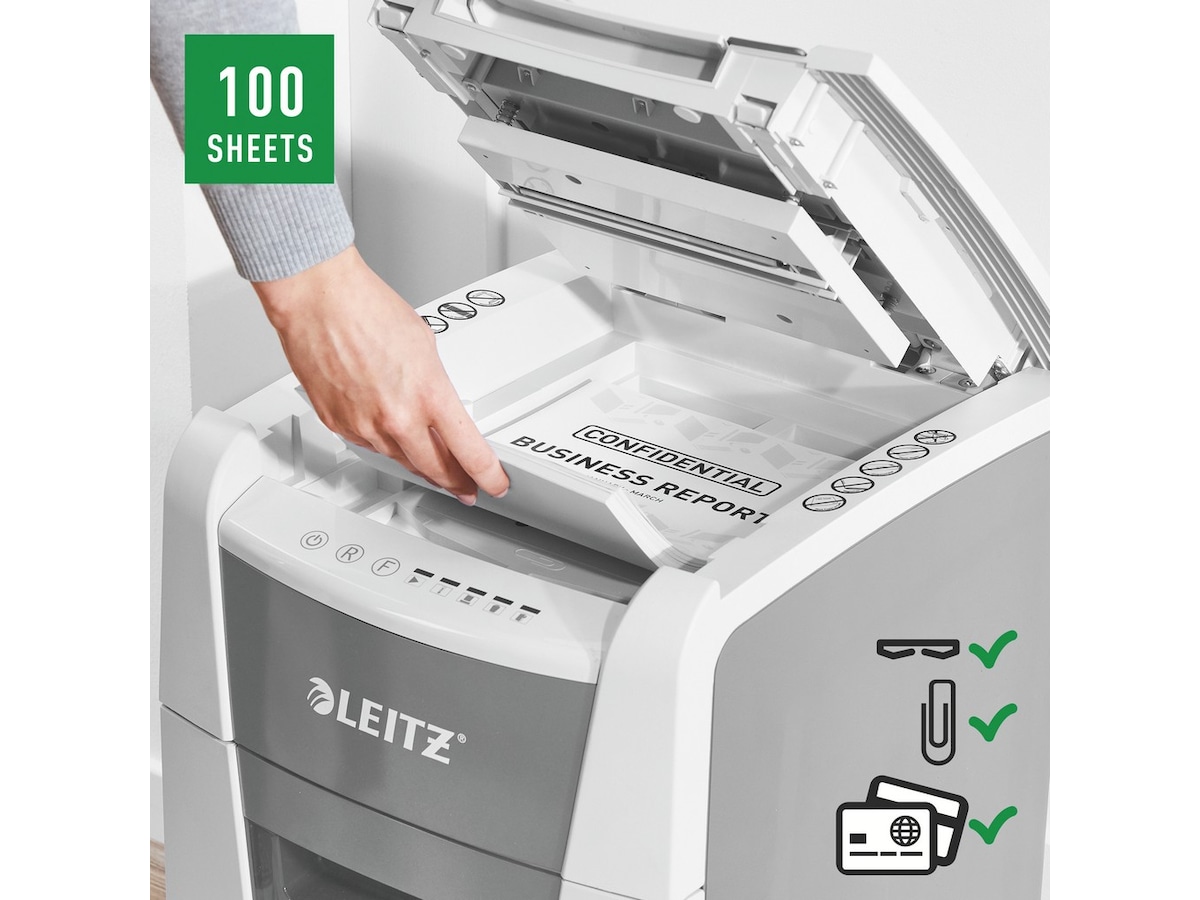 Leitz Makulator IQ Autofeed  Small Office 100, krydsmakulering P4 Makuleringsmaskiner