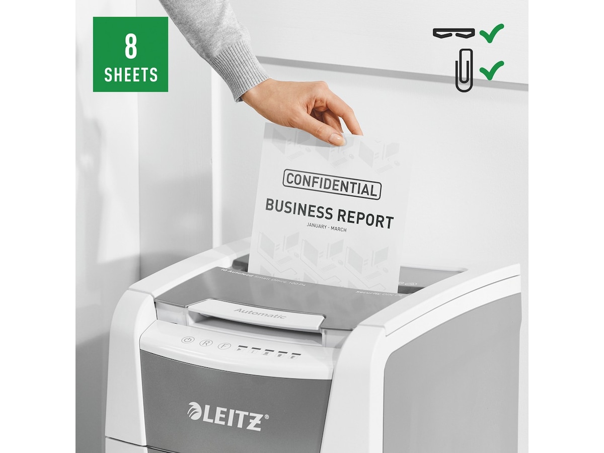 Leitz Makulator IQ Autofeed  Small Office 100, krydsmakulering P4 Makuleringsmaskiner