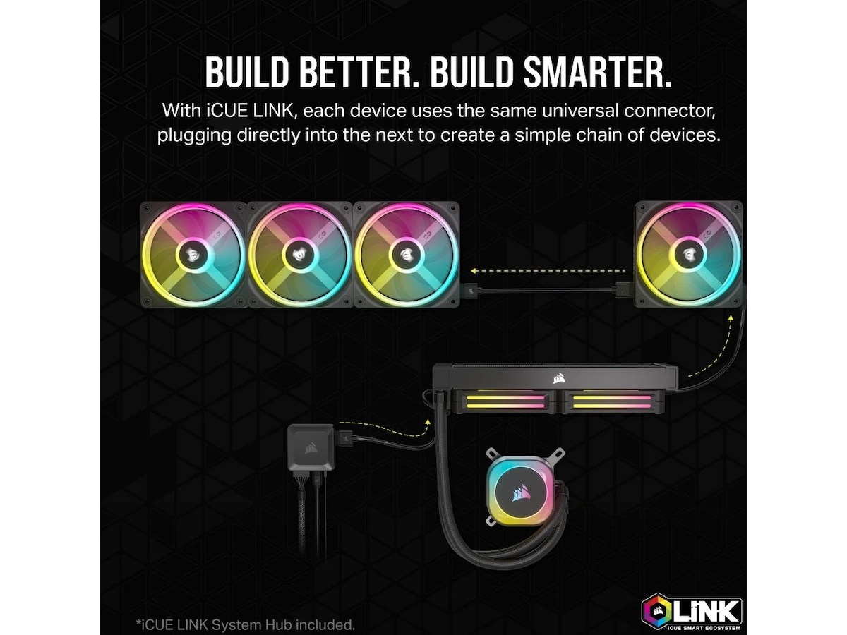 Corsair iCUE LINK QX120 RGB 120mm Ventilator 3 pack (sort) Blæsere