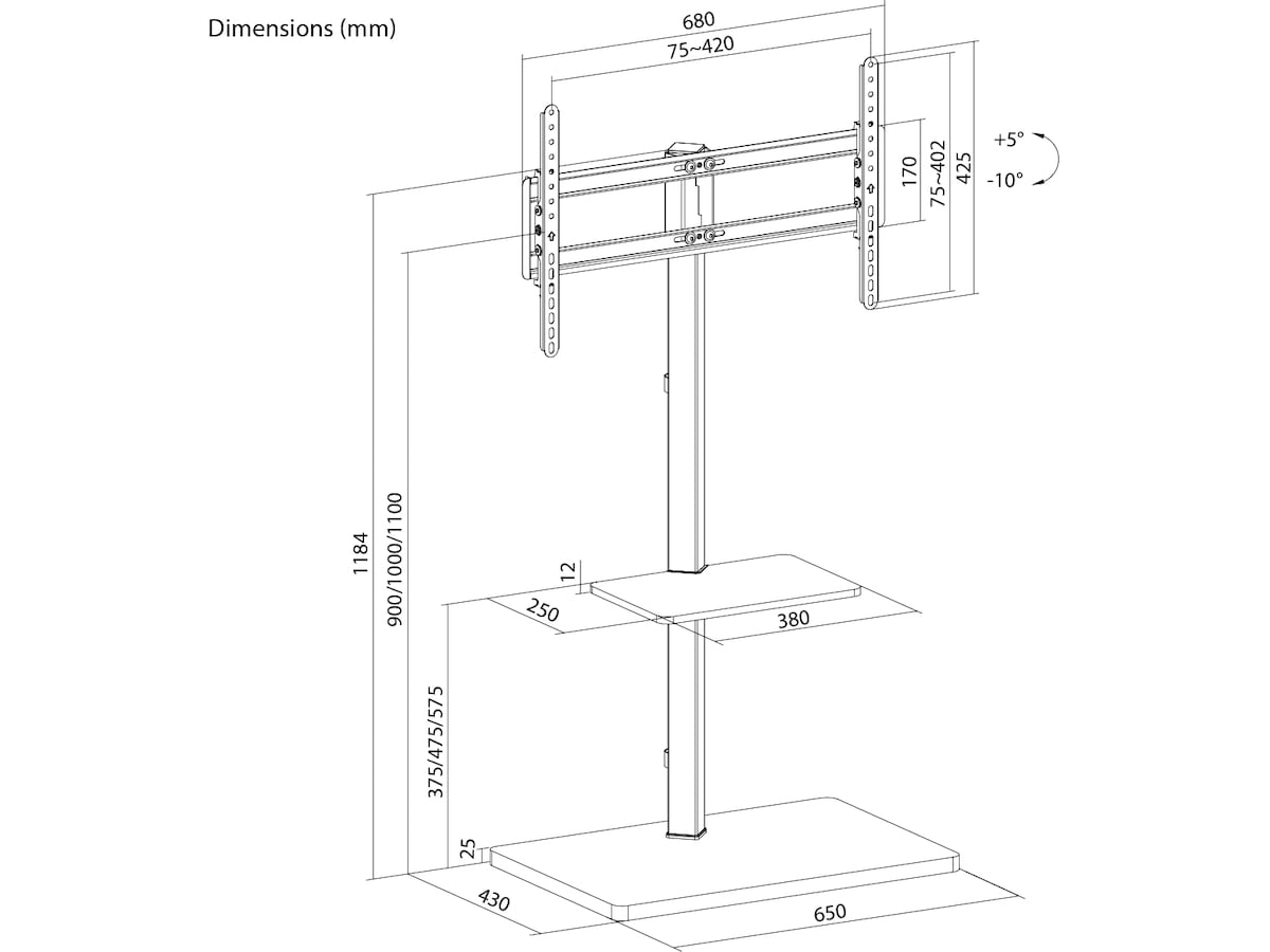 Andersson TV gulvstativ 37-75" TV-ophæng & stativ