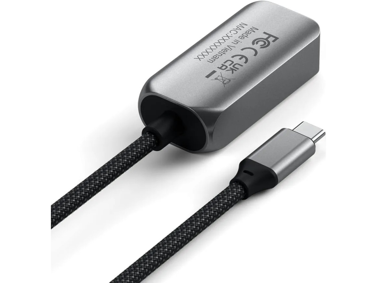 Satechi USB-C til Ethernet Adapter 18cm (grå) Kabeladaptere og overgange
