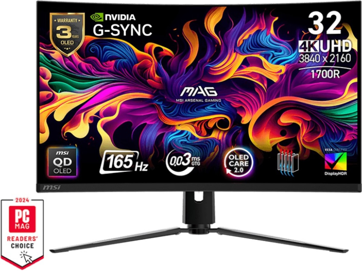 MSI 32" 4K curved gamingskærm MAG 321CUP QD-OLED Gamingskærme