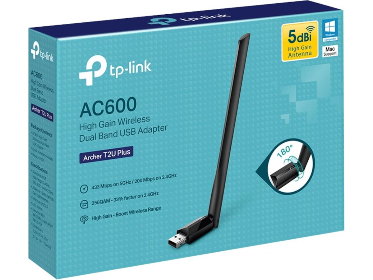 TP-Link Archer T2U Plus USB Adapter Netkort