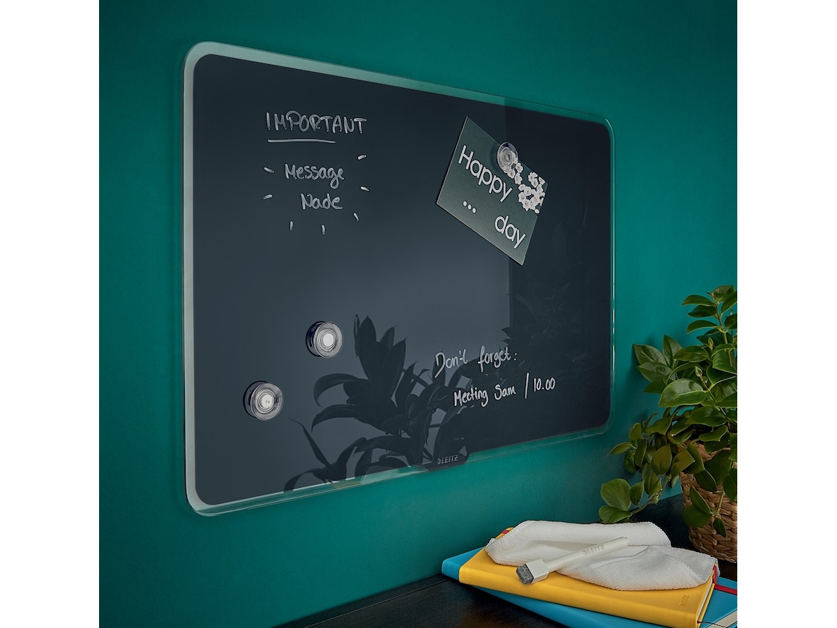 Leitz Cosy Glastavle - magnetisk whiteboardtavle 60x40 cm - fløjlsgrå Whiteboards