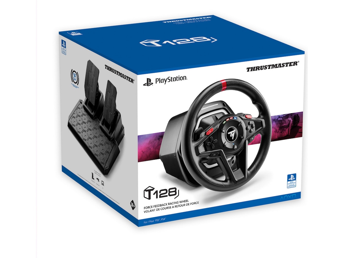 Thrustmaster T128 PlayStation (sort) Rat og pedaler