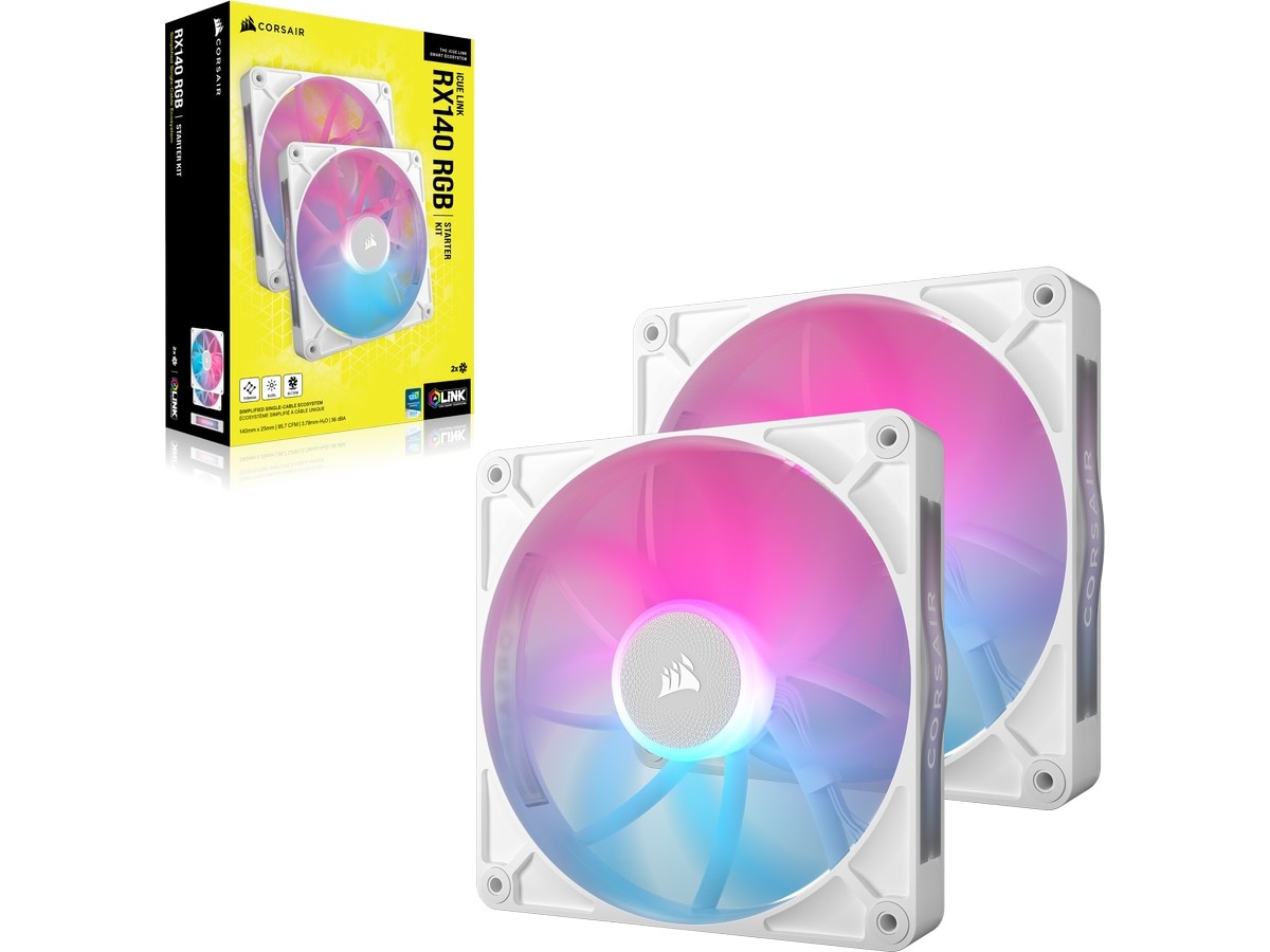 Corsair iCUE Link RX140 RGB Ventilator 2pk (hvidt) Blæsere