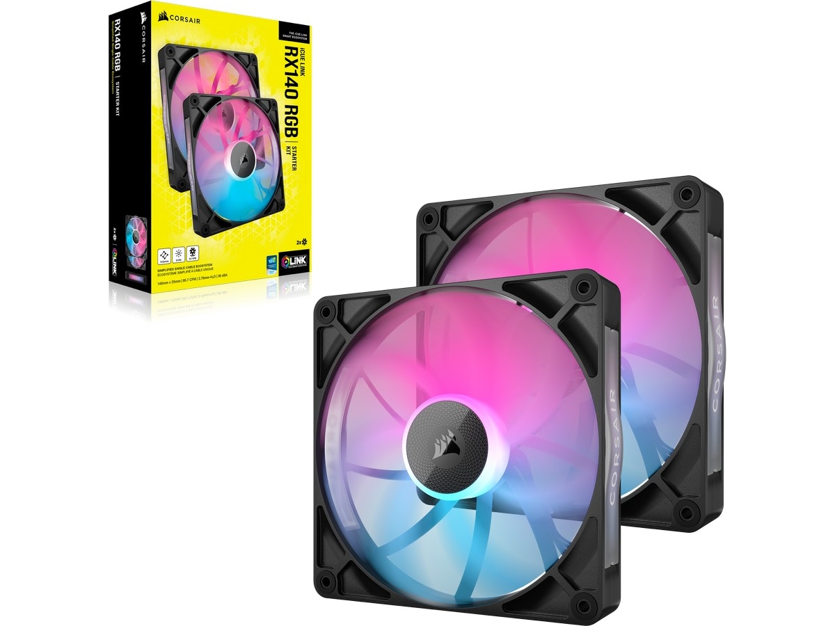 Corsair iCUE Link RX140 RGB Ventilator 2pk (sort) Blæsere