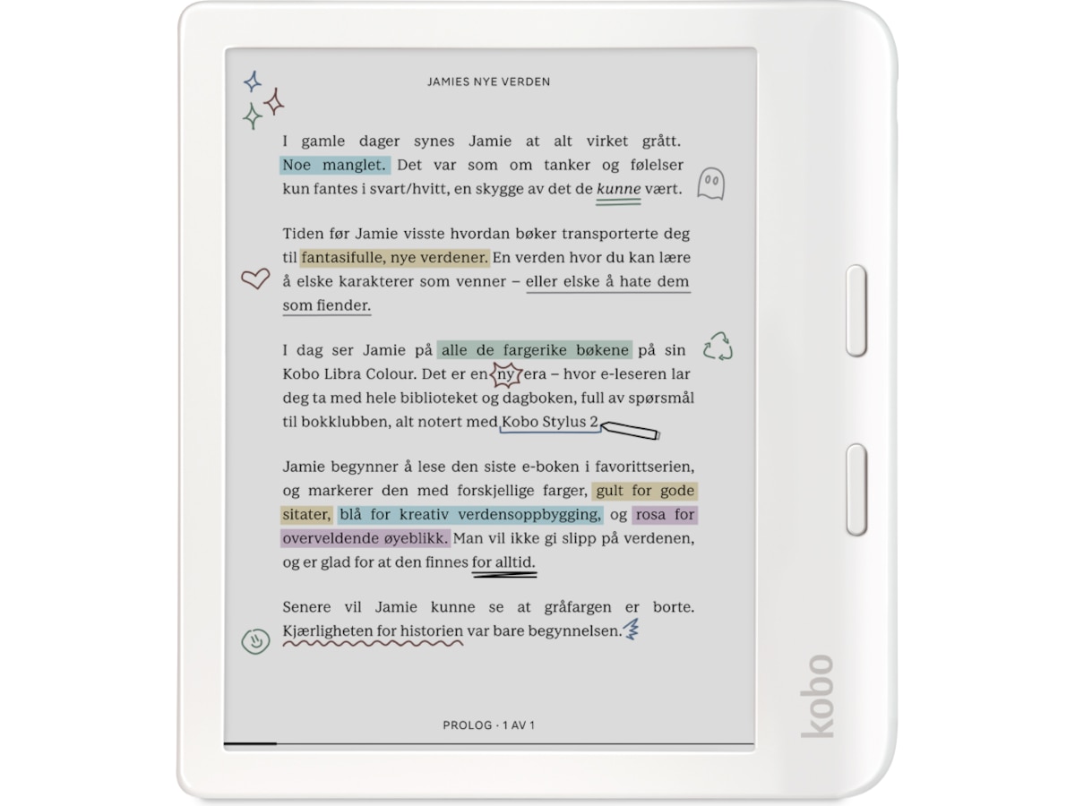 Kobo Libra Colour 7" 32GB (hvid) E-bogslæsere