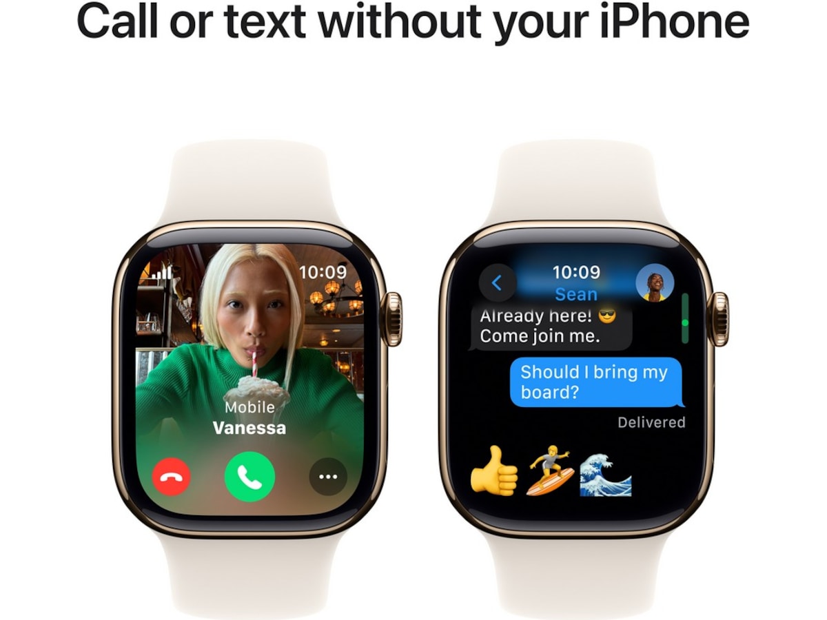 Apple Watch Series 10 GPS + LTE 42mm Titanium (guld) Smartwatches