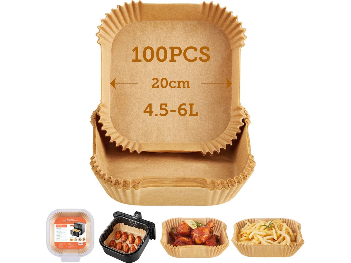 Cosori Airfryer Bagepapir Firkantet 100pk Tilbehør til airfryer