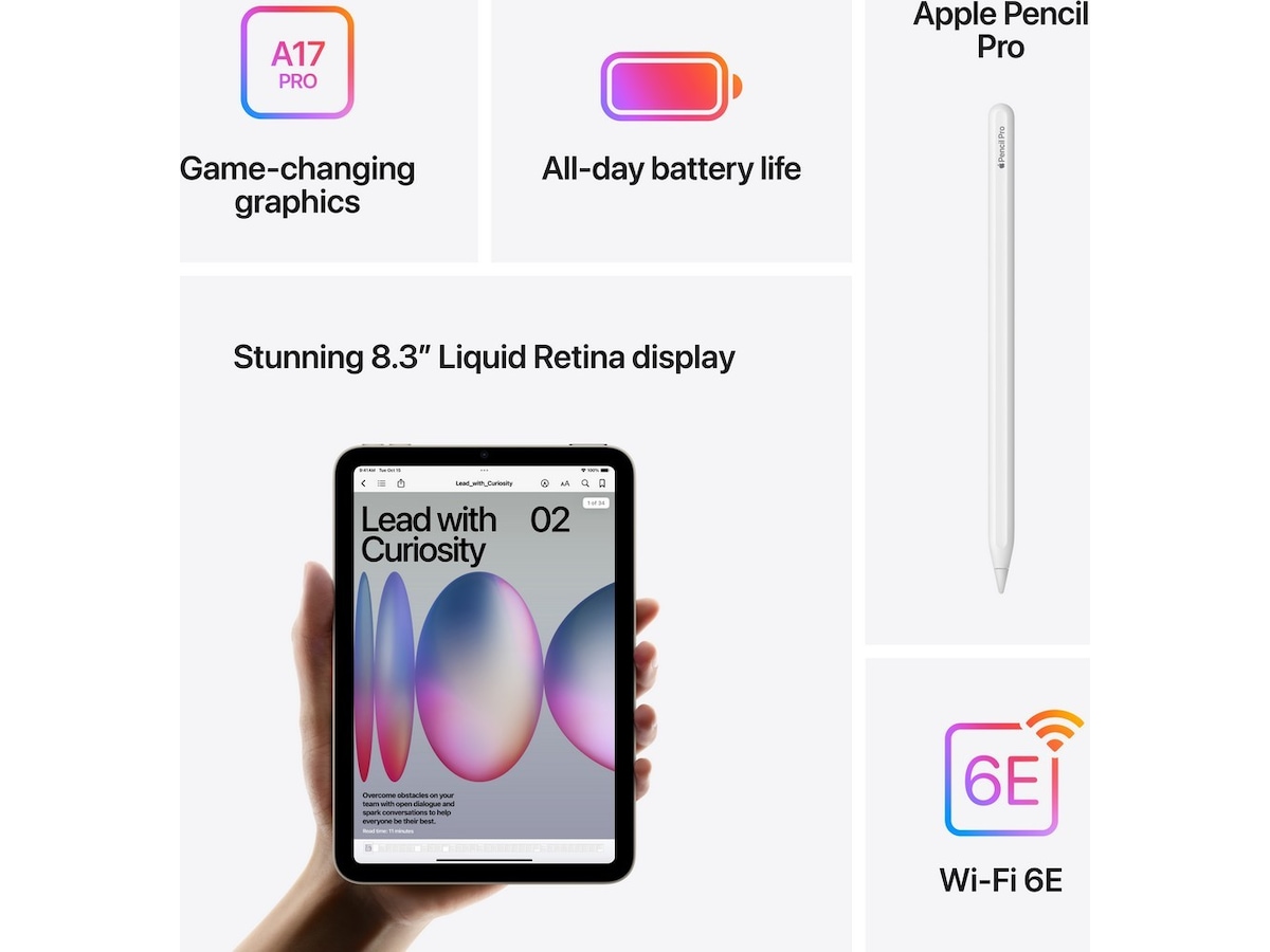 iPad mini (2024) 128GB WiFi (lilla) Tablets