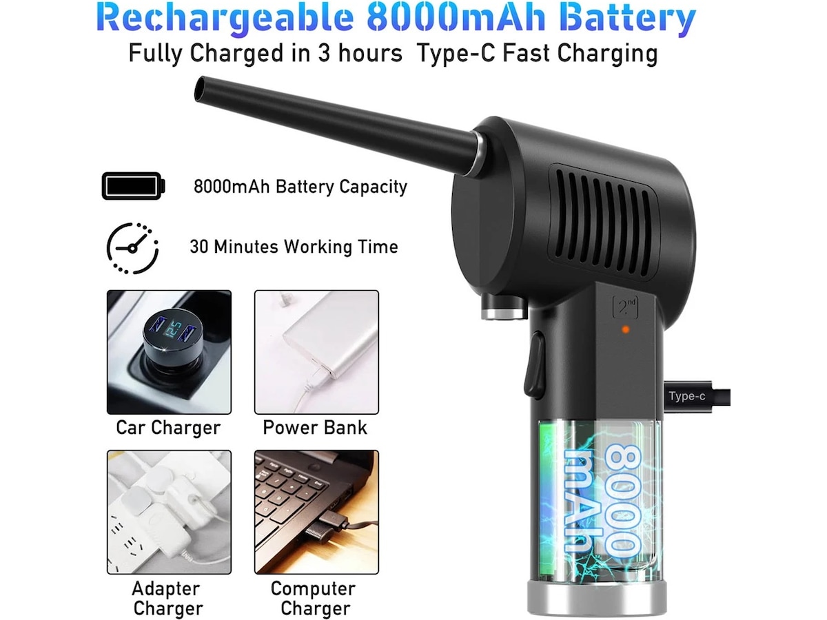 Mission SG 75W støv- og luftblæser (sort) Rengøring