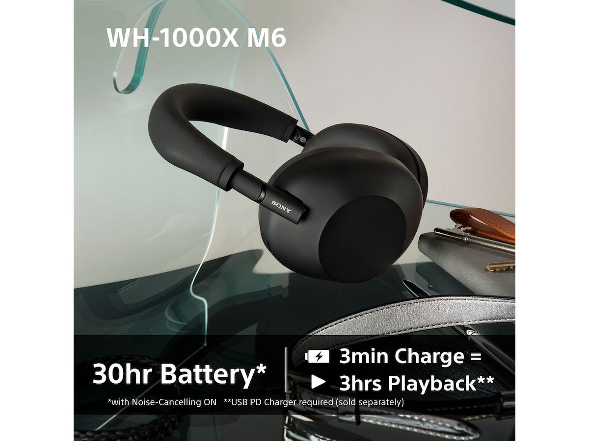 Sony WH-1000XM6 Trådløse høretelefoner, Over-Ear (sort) Høretelefoner
