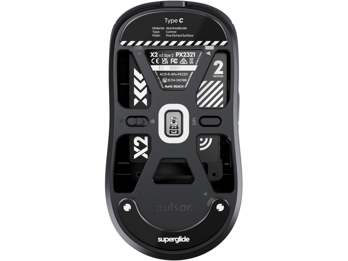 Pulsar Superglide Type-C X2 Series (sort) Tilbehør til gaming tastatur og mus