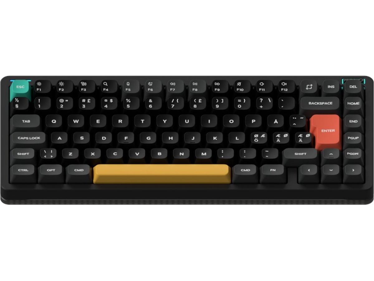 NuPhy Halo75 V2 trådløst gaming tastatur (Obsidian black/lemon) Gamingkeyboard