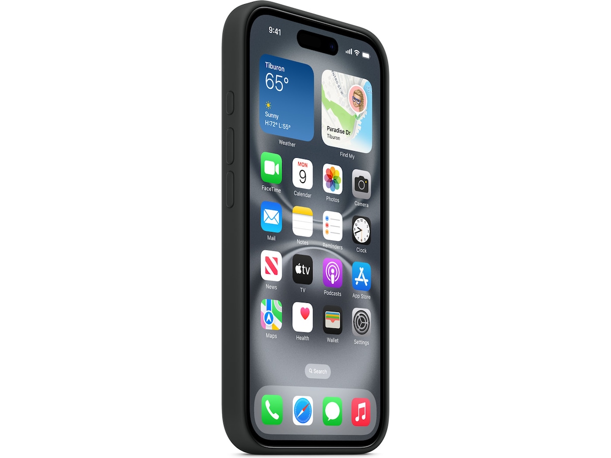 Apple iPhone 16 Silikonecover (sort) Mobilcover