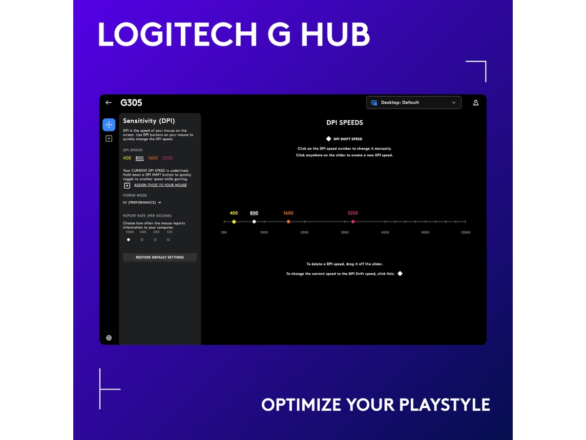 Logitech G305 Lightspeed Trådløs Gamingmus (hvid) Gamingmus