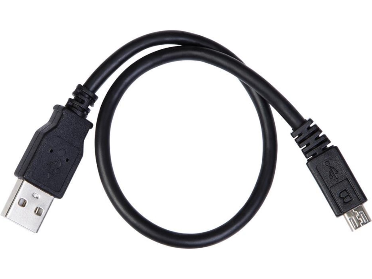 USB-A til USB Micro-B kabel 0,3m (sort) USB-kabler