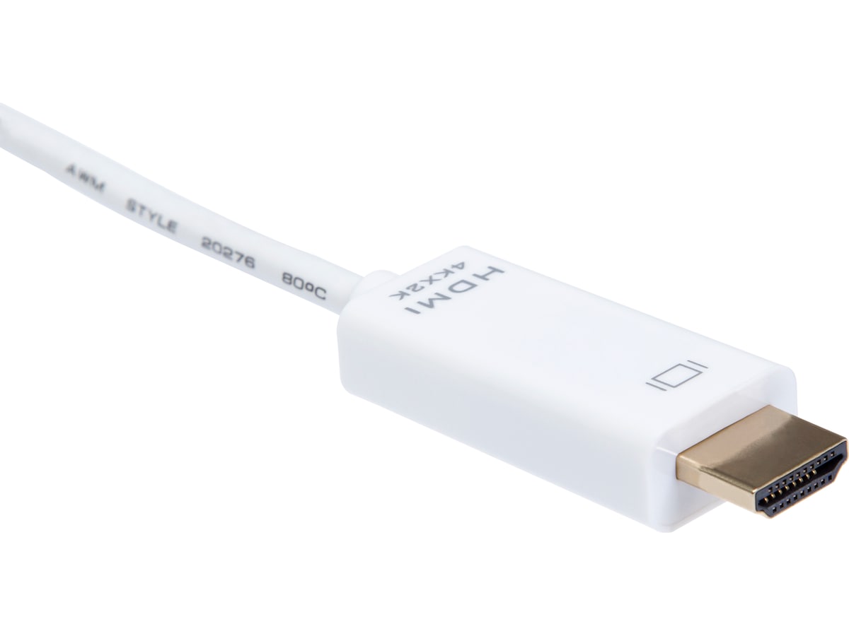 Mini DP til HDMI kabel 2m (hvid) Monitor