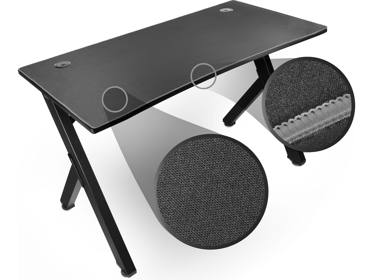 Svive Cygnus Gaming desk mat sort med grå sømme Gamingdesk