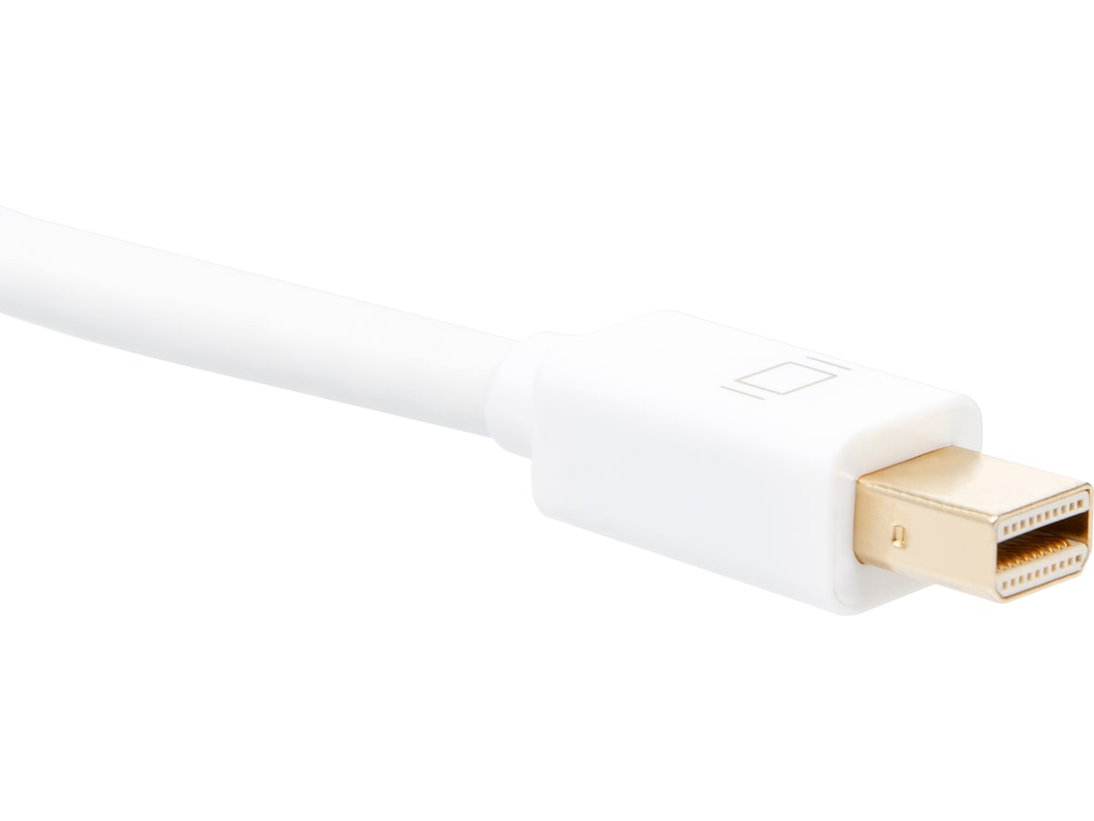 MiniDP til Displayport kabel 1m (hvid) Monitor