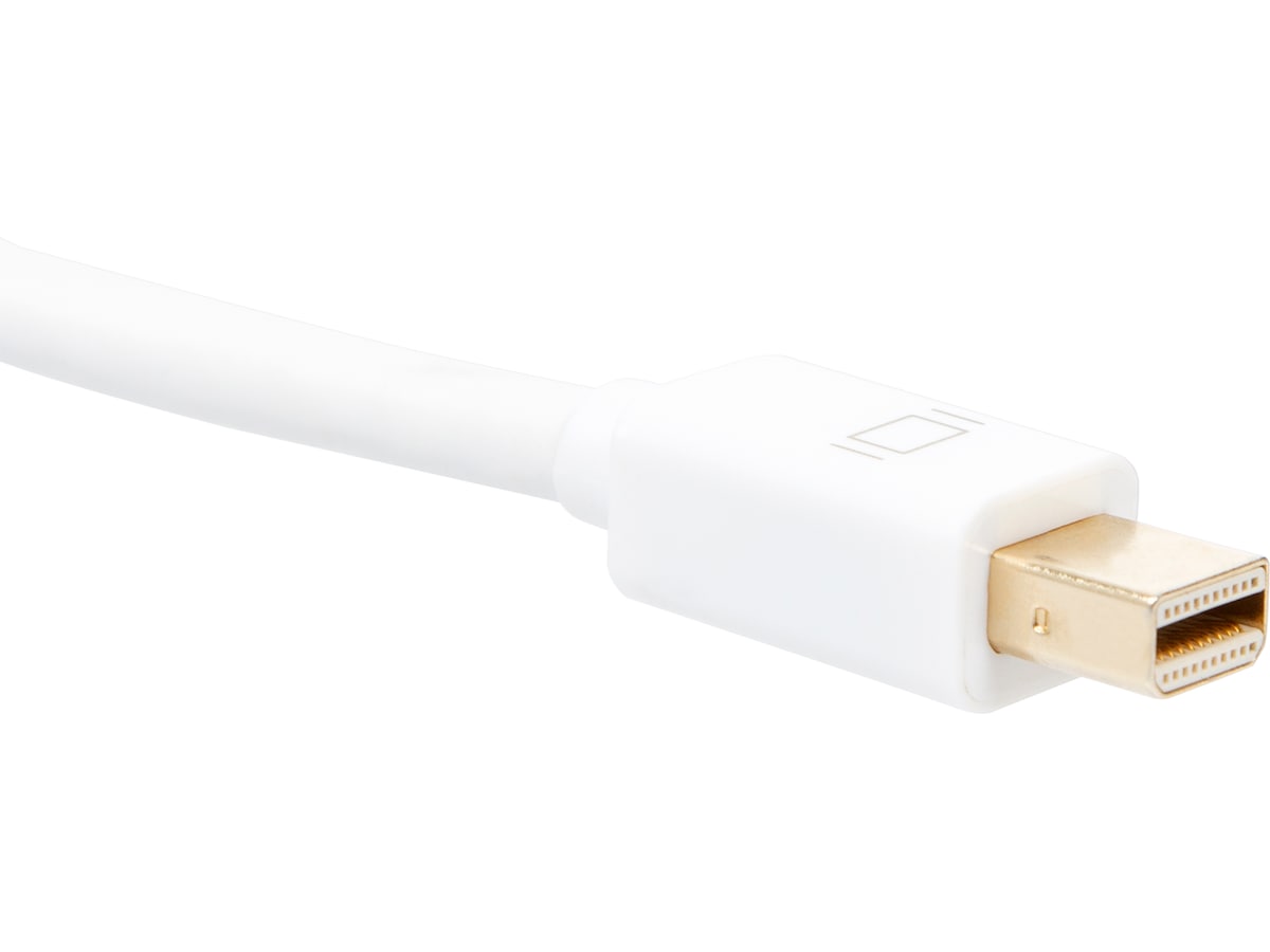 MiniDP til Displayport kabel 1m (hvid) Monitor
