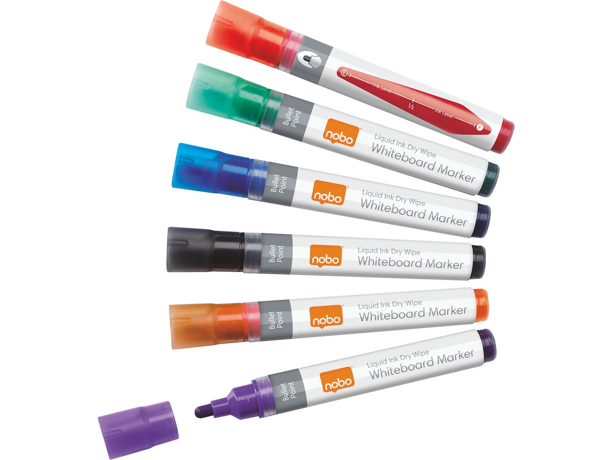 Nobo Markere flydende blæk dry wipe (Assorteret 6 stk.) Whiteboards