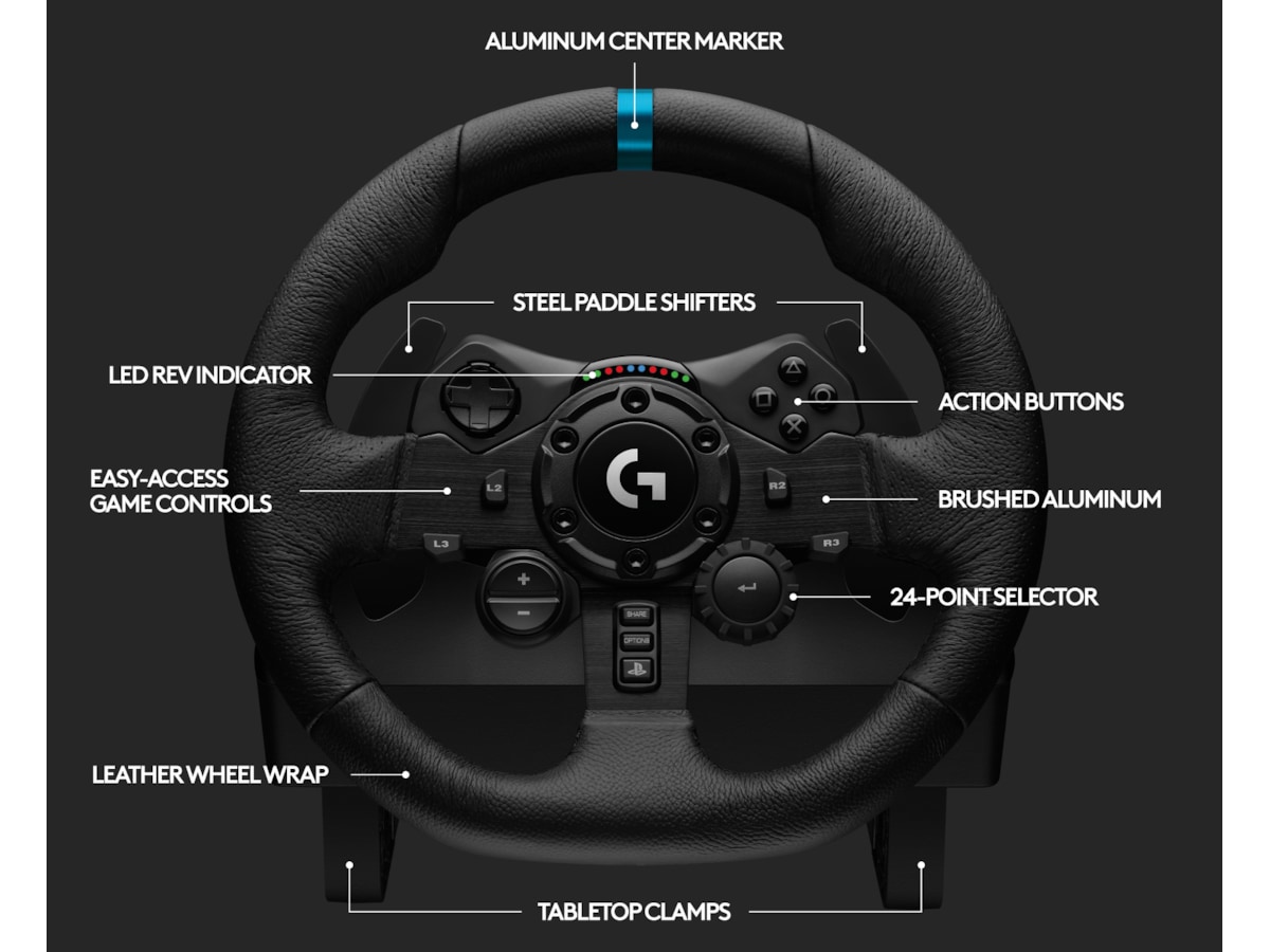 Logitech G923 Driving Force Racing PS4/PS5/PC Rat og pedaler