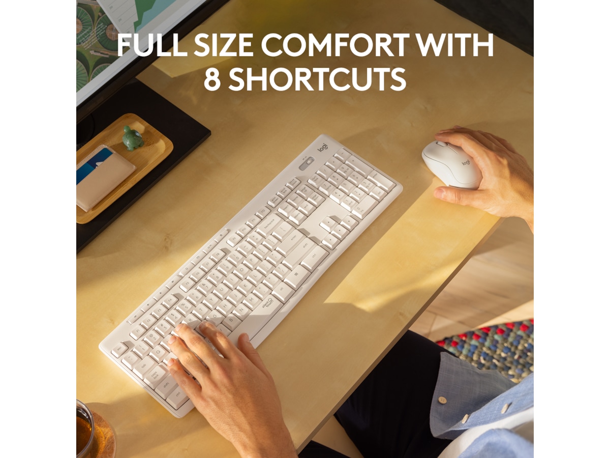Logitech MK295 Silent Wireless Combo tastatur og mus (hvid) Mus & keyboards -kombinasjonspakker