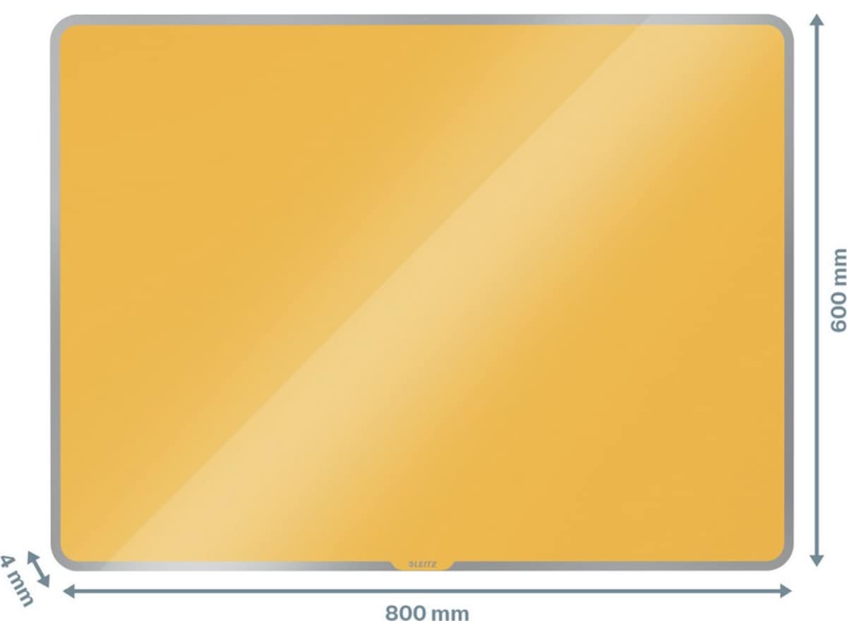 Leitz Cosy Glastavle - magnetisk whiteboardtavle 80x60 cm - varm gul Whiteboards