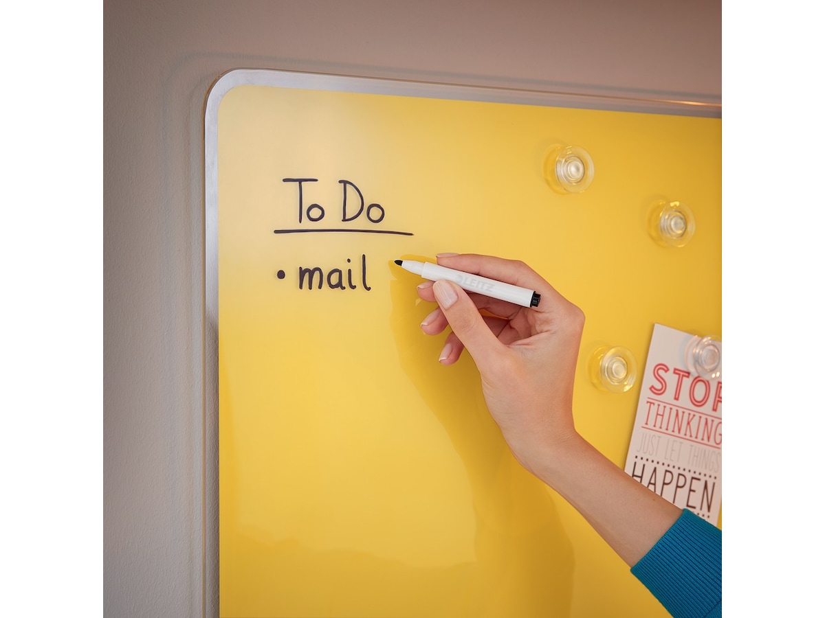 Leitz Cosy Glastavle - magnetisk whiteboardtavle 80x60 cm - varm gul Whiteboards