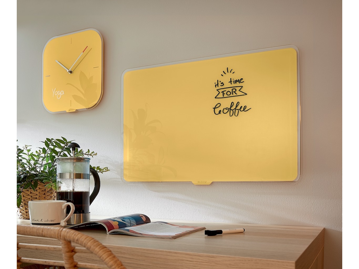 Leitz Cosy Glastavle - magnetisk whiteboardtavle 80x60 cm - varm gul Whiteboards