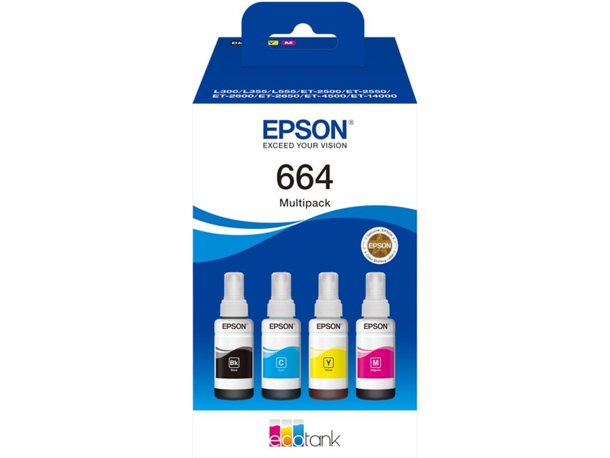Epson Blæk 664 EcoTank 4-colour Multipack Blækpatroner