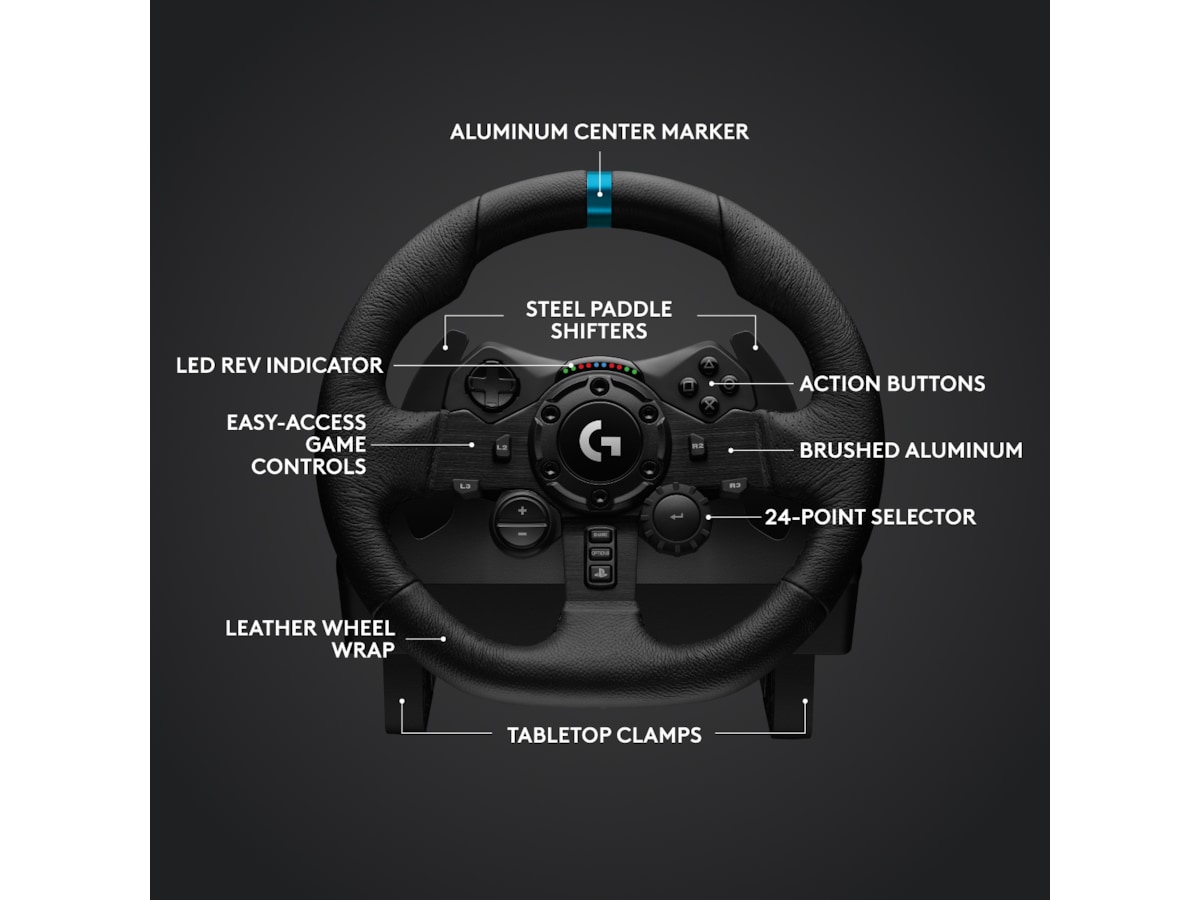 Logitech G923 og Driving Force Shifter Bundle Rat og pedaler