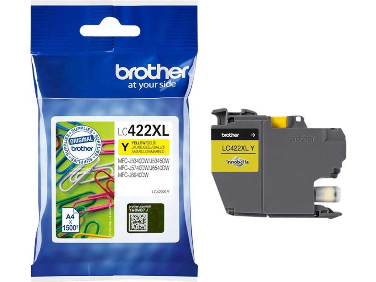 Brother blæk LC422XLY Gul Blækpatroner