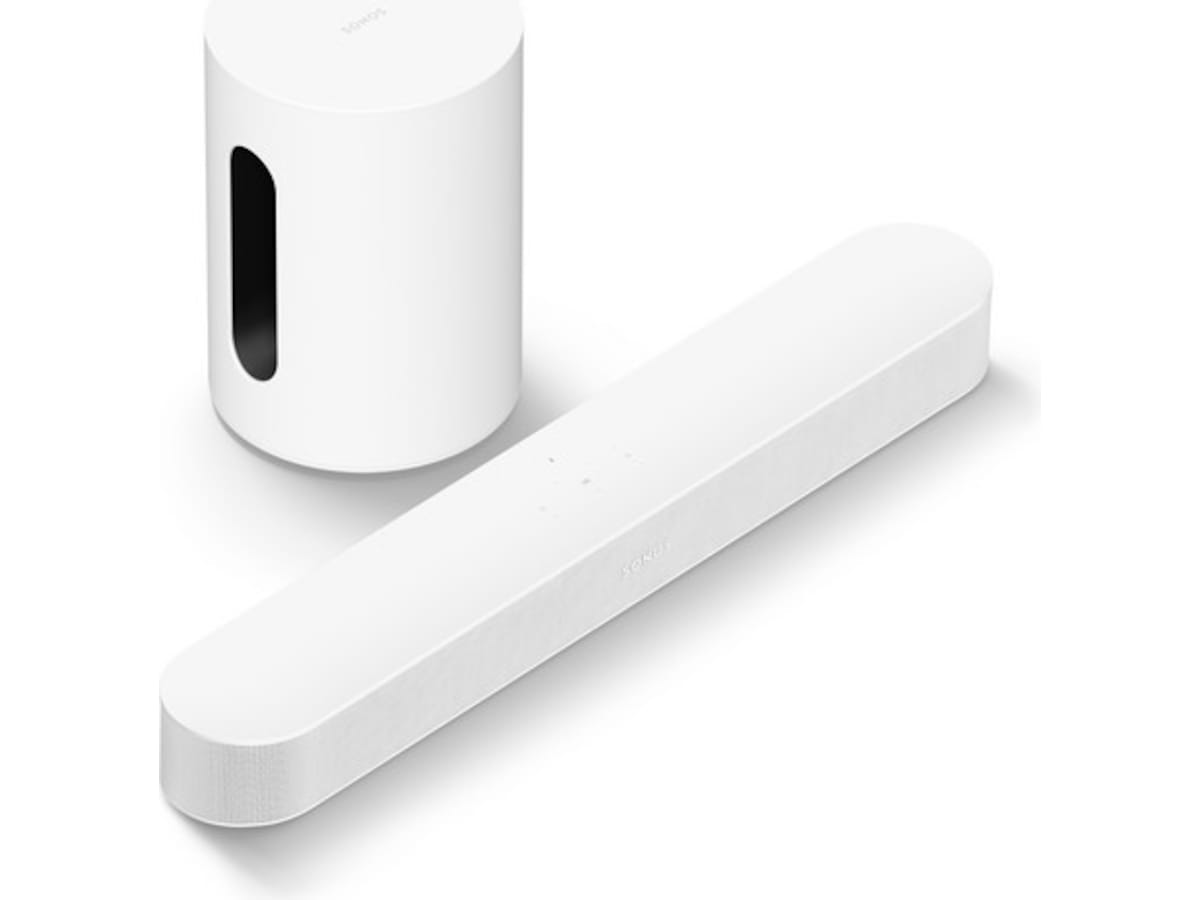Sonos Sub Mini Trådløs subwoofer (hvid) + Sonos Beam Soundbars