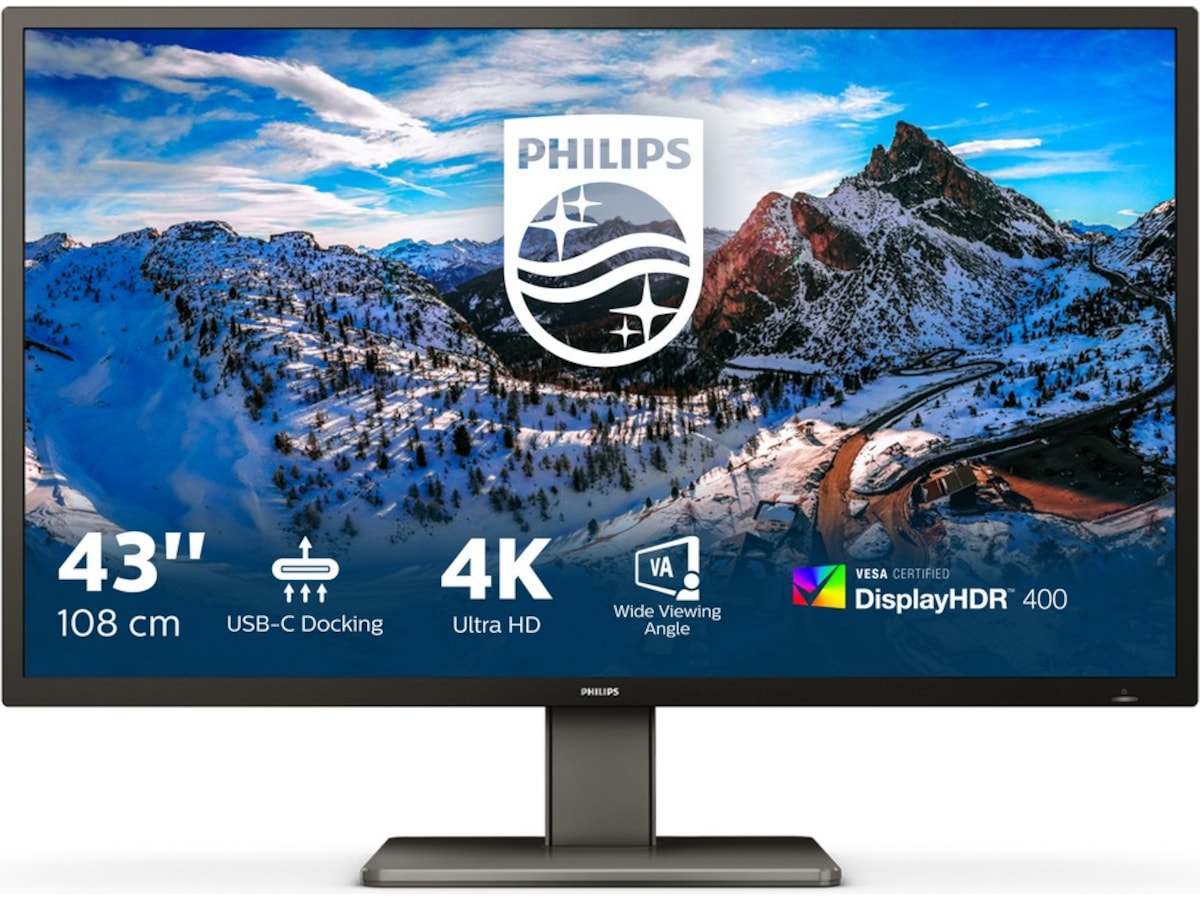 Philips 43" 4K skærm 439P1/00  -B-Grade Demo skærme