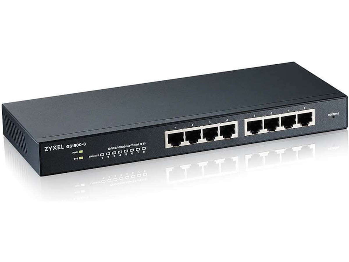 Zyxel GS1900-8, 8 port GbE L2 Switch Switch