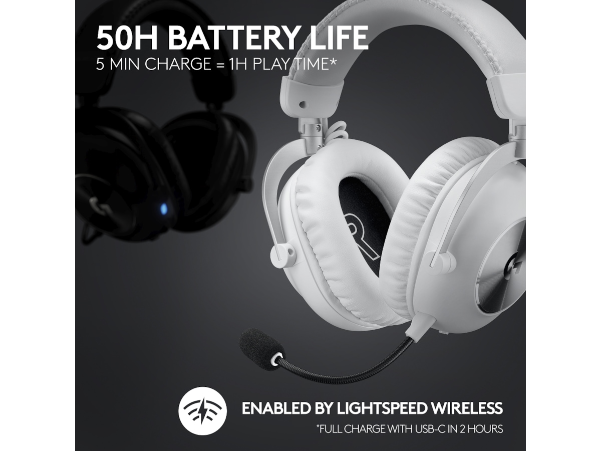 Logitech Pro X 2 Lightspeed Trådløst Gaming Headset (hvid) Gamingheadset